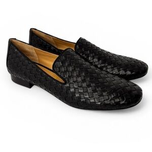 Trotters Gracie Black Leather Woven Loafer Womens Shoe Size 9 Narrow Preppy  NEW